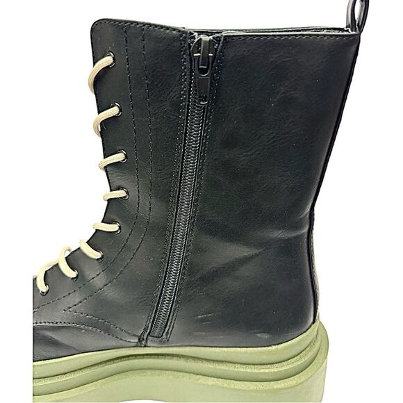 Steve Madden Womens 9 M Mansel Lace Up Boots Black Multi Round Toe Combat - Picture 9 of 11